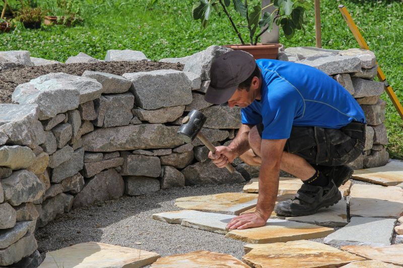 Flagstone Repair in Fall